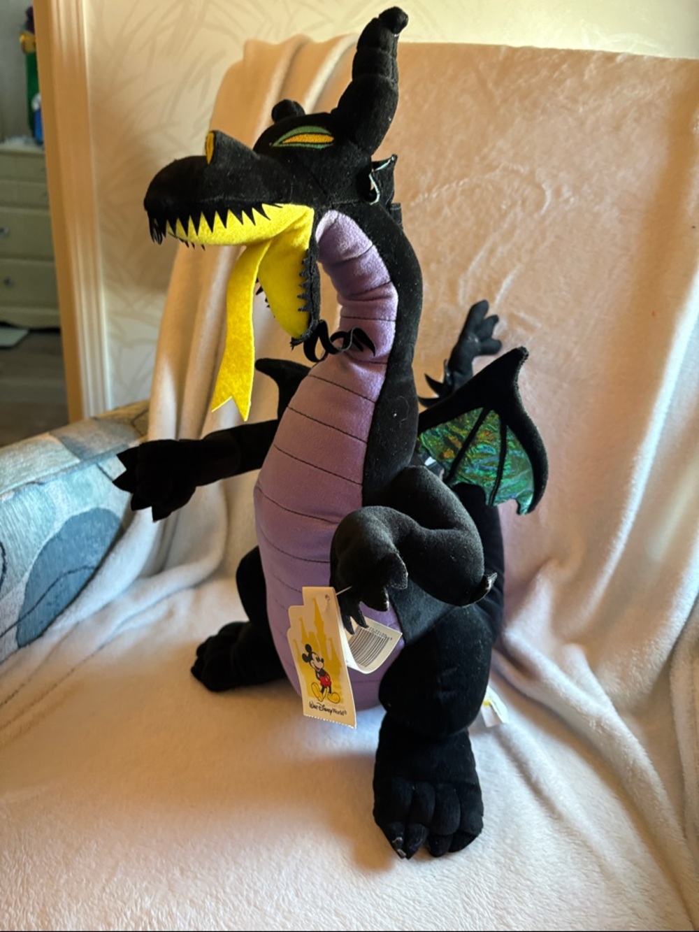 Disney Maleficent Dragon Plush - Black, Purple & Yellow Accents